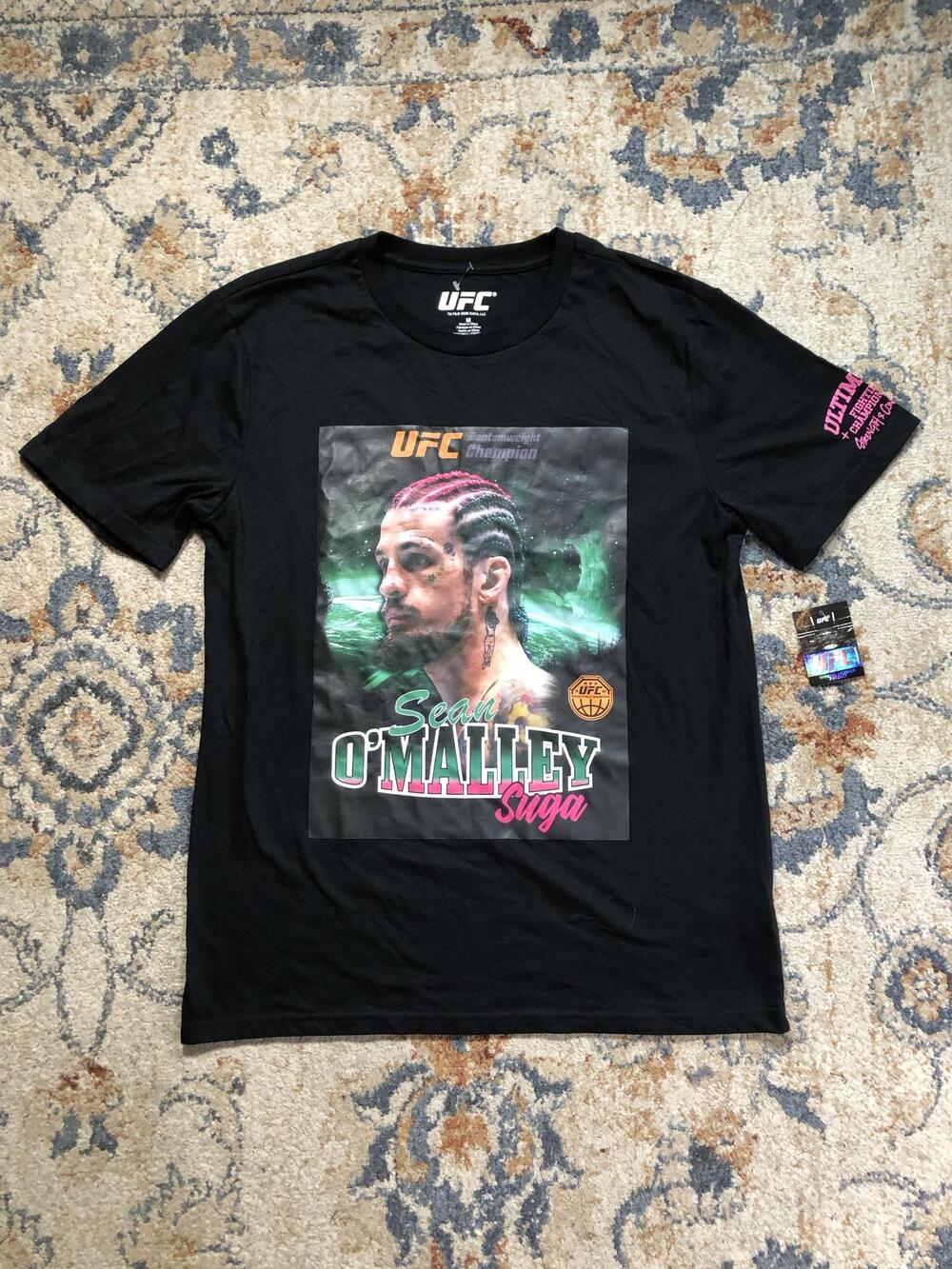 UFC Shirt Mens Medium Black MMA Sean O'Malley Suga Bantamweight Graphic Tee